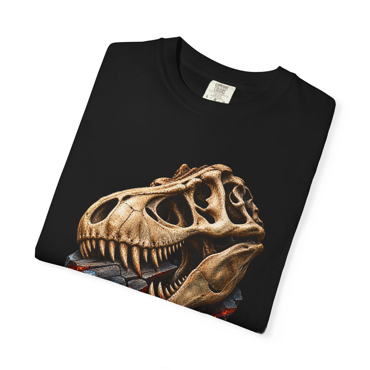 Tyrant Unburied Tyrannosaur Fossil Front Print Tee