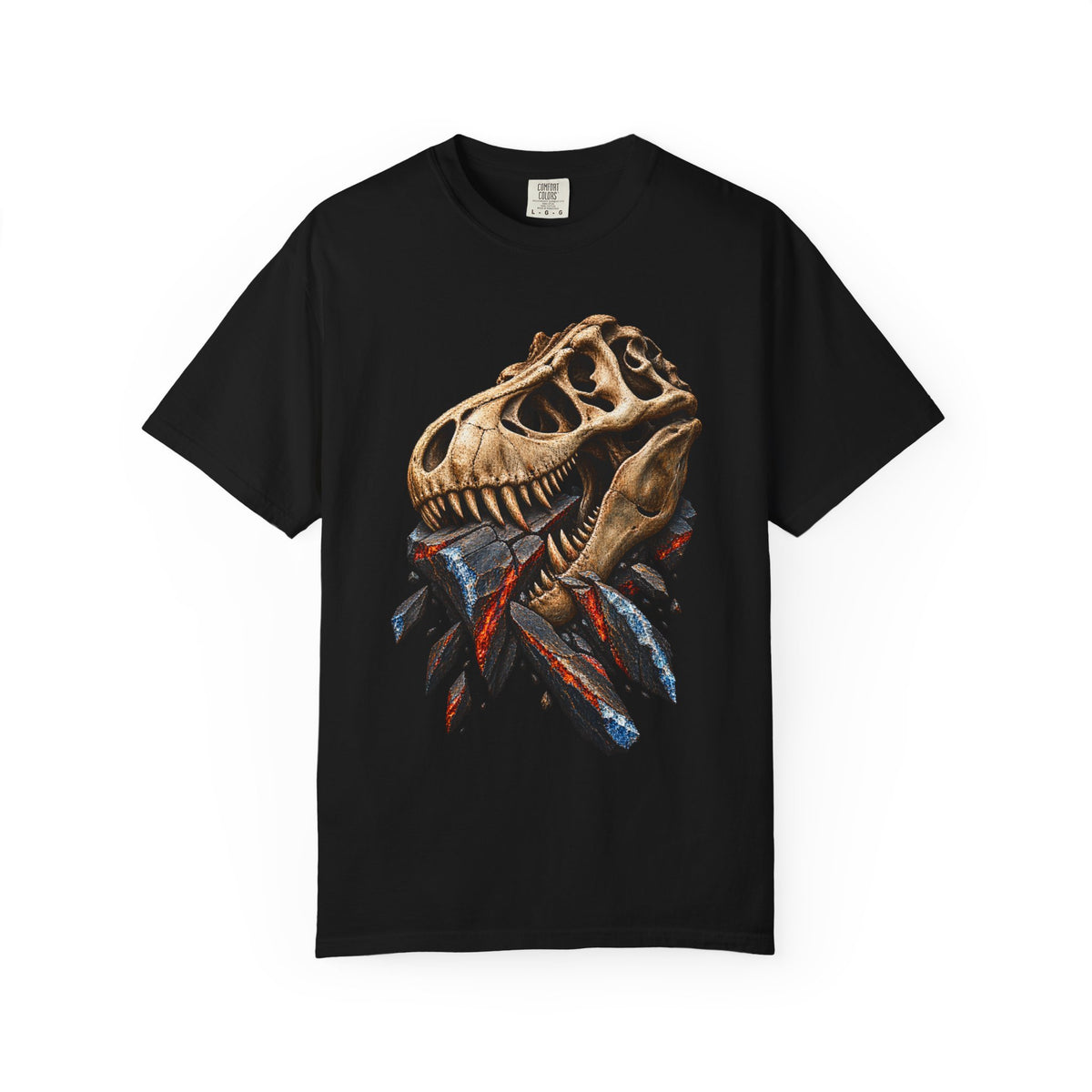 Tyrant Unburied Tyrannosaur Fossil Front Print Tee