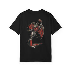 Back view of the black Jersey Devil Red Zone Raider back-print tee