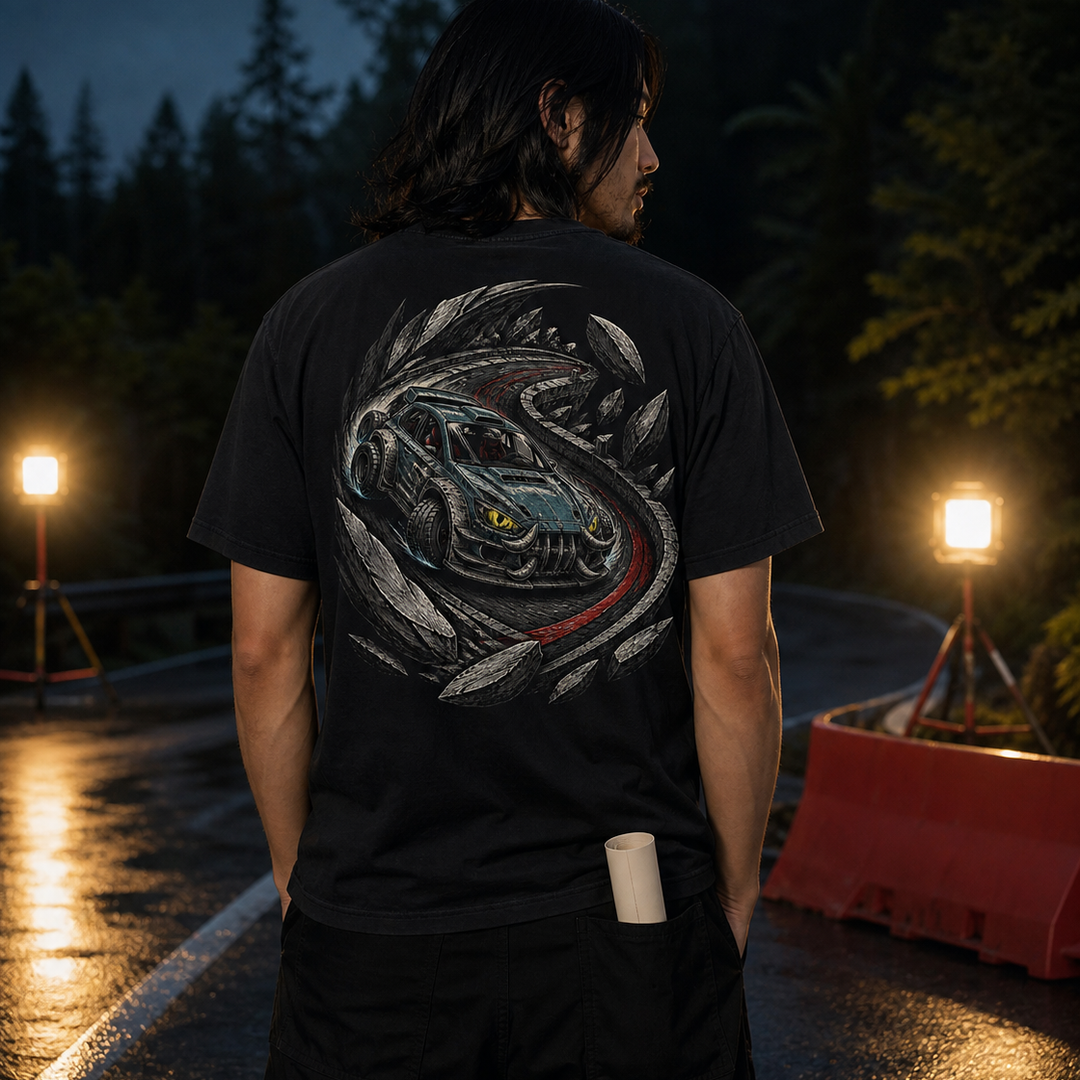 Devil's Hairpin Rally Car Back Print Tee
