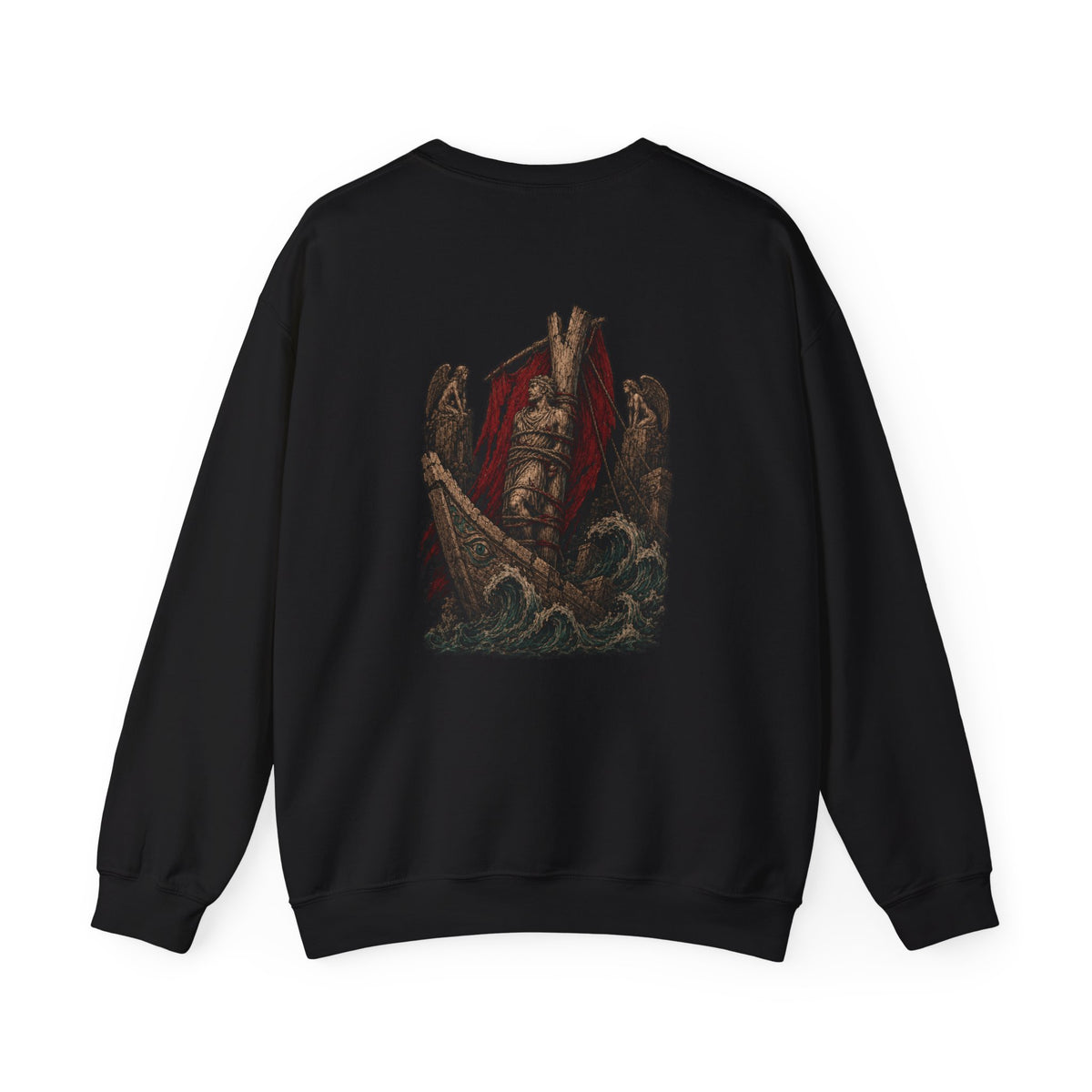 Siren-Wrecked Homecoming — Odysseus — full back print on the Crewneck Sweatshirt
