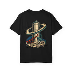 Saturn Silo Back Print Tee — back view showing the main artwork.