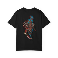 Lionfish Assassin Back Print Tee — back view showing the main artwork.