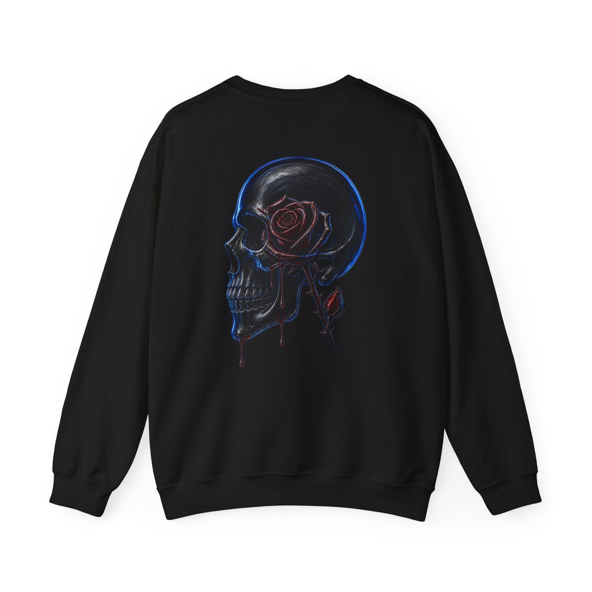 Rose Vein Crewneck Back Print Sweatshirt — back view showing the main artwork.