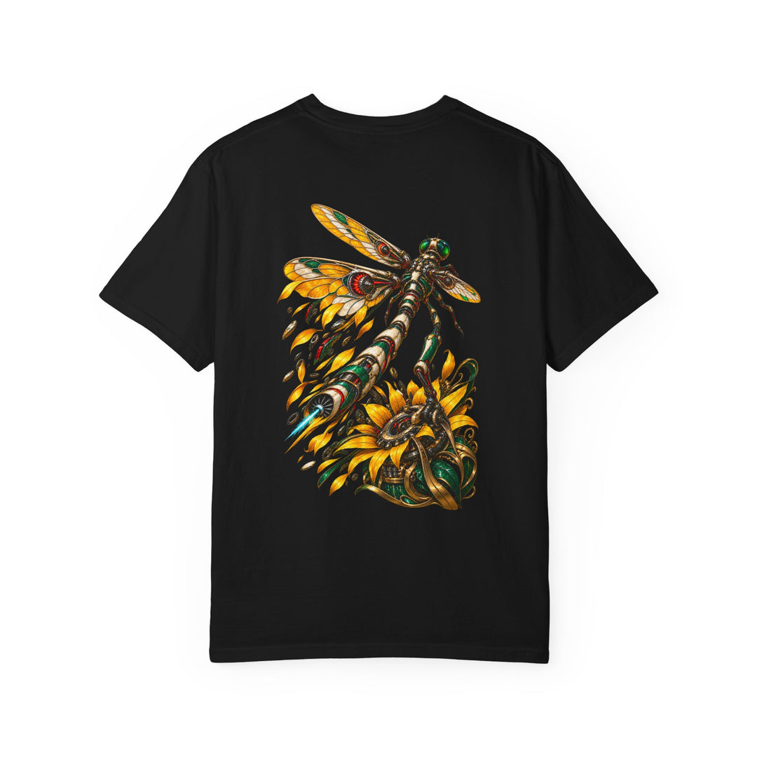 Sunflower Turbine Dragonfly Back Print Tee