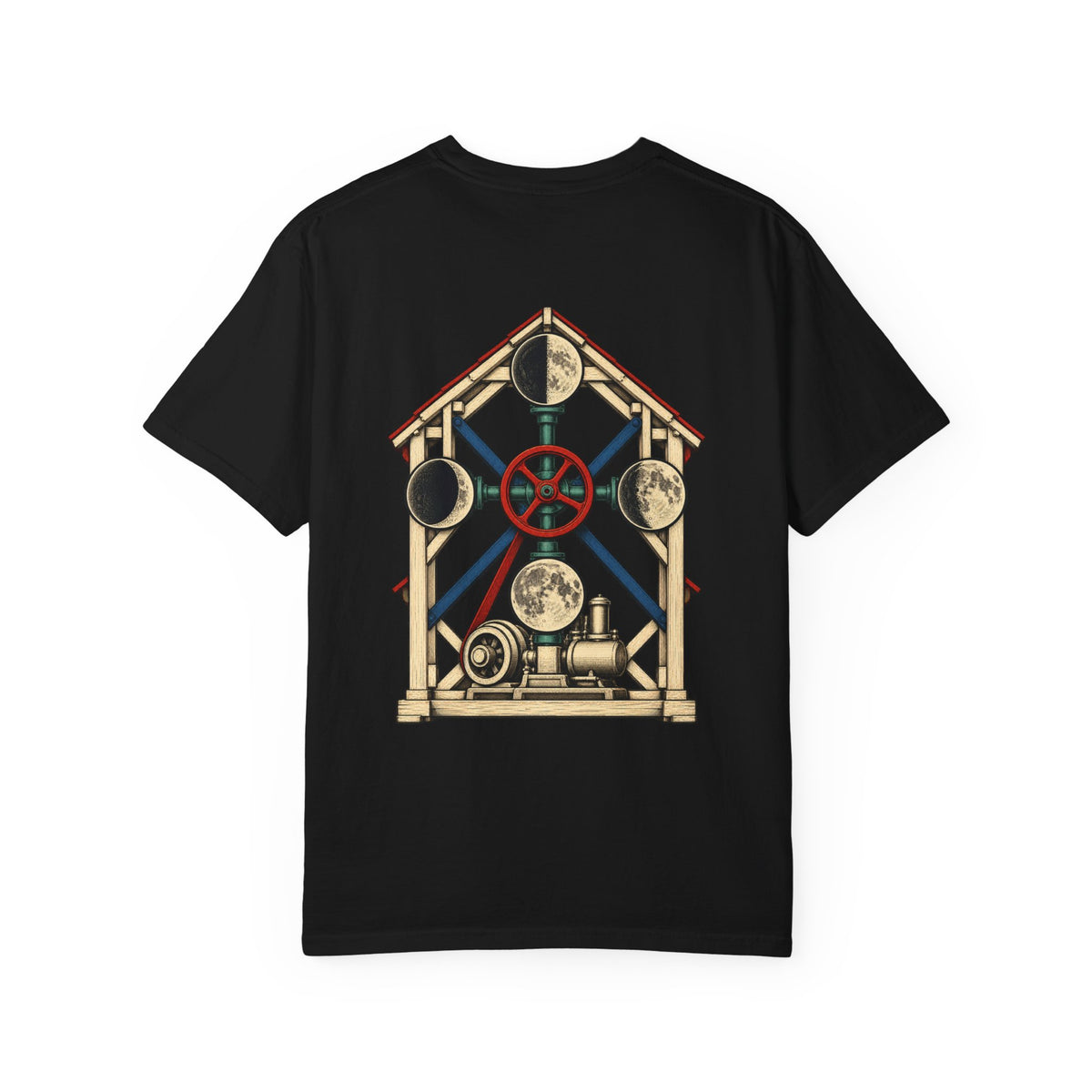 Barn Orrery Back Print Tee — back view showing the main artwork.