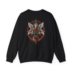 Black Heart Guardian Crewneck Back Print Sweatshirt