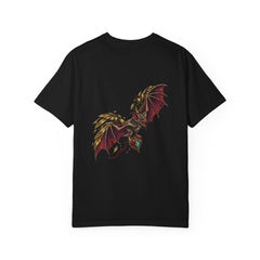 Seraphic Bat Theft Back Print Tee — back view showing the main artwork.