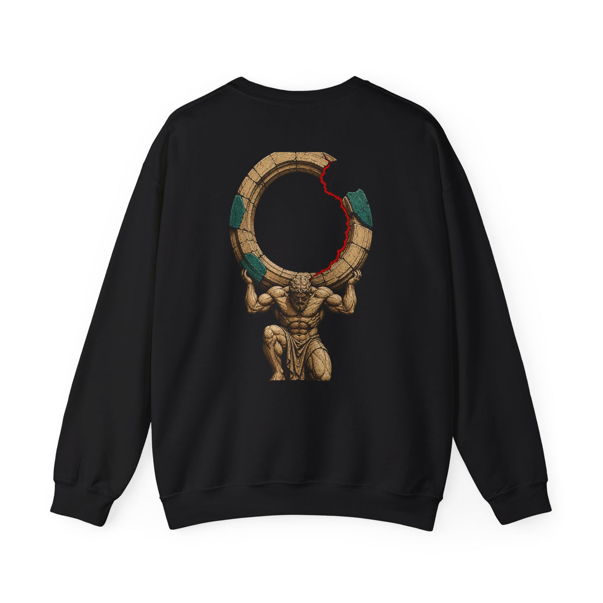 Atlas of Absence Crewneck Back Print Sweatshirt — back view showing the main artwork.