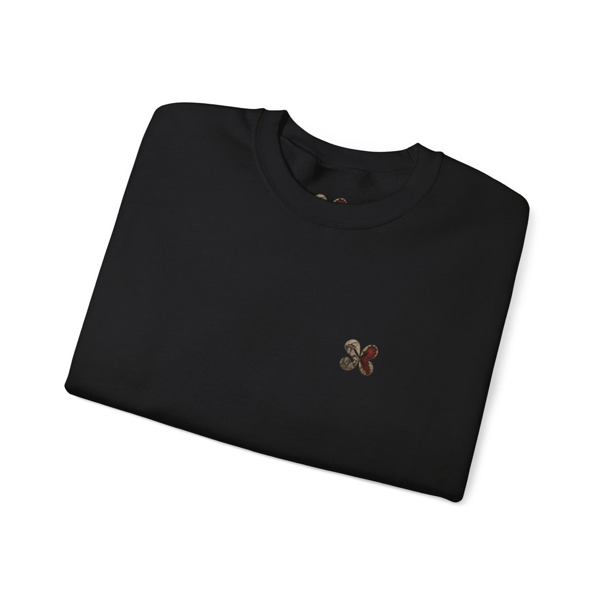 Siren-Wrecked Homecoming — Odysseus — printed inner-neck crest detail on the Crewneck Sweatshirt