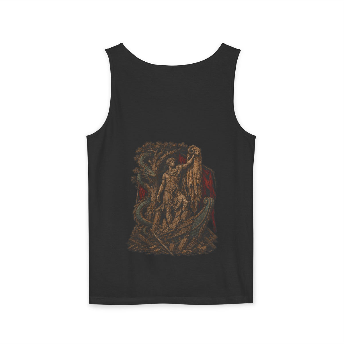 Fleece Above the Wreck — Jason — full back print on the Garment-Dyed Tank