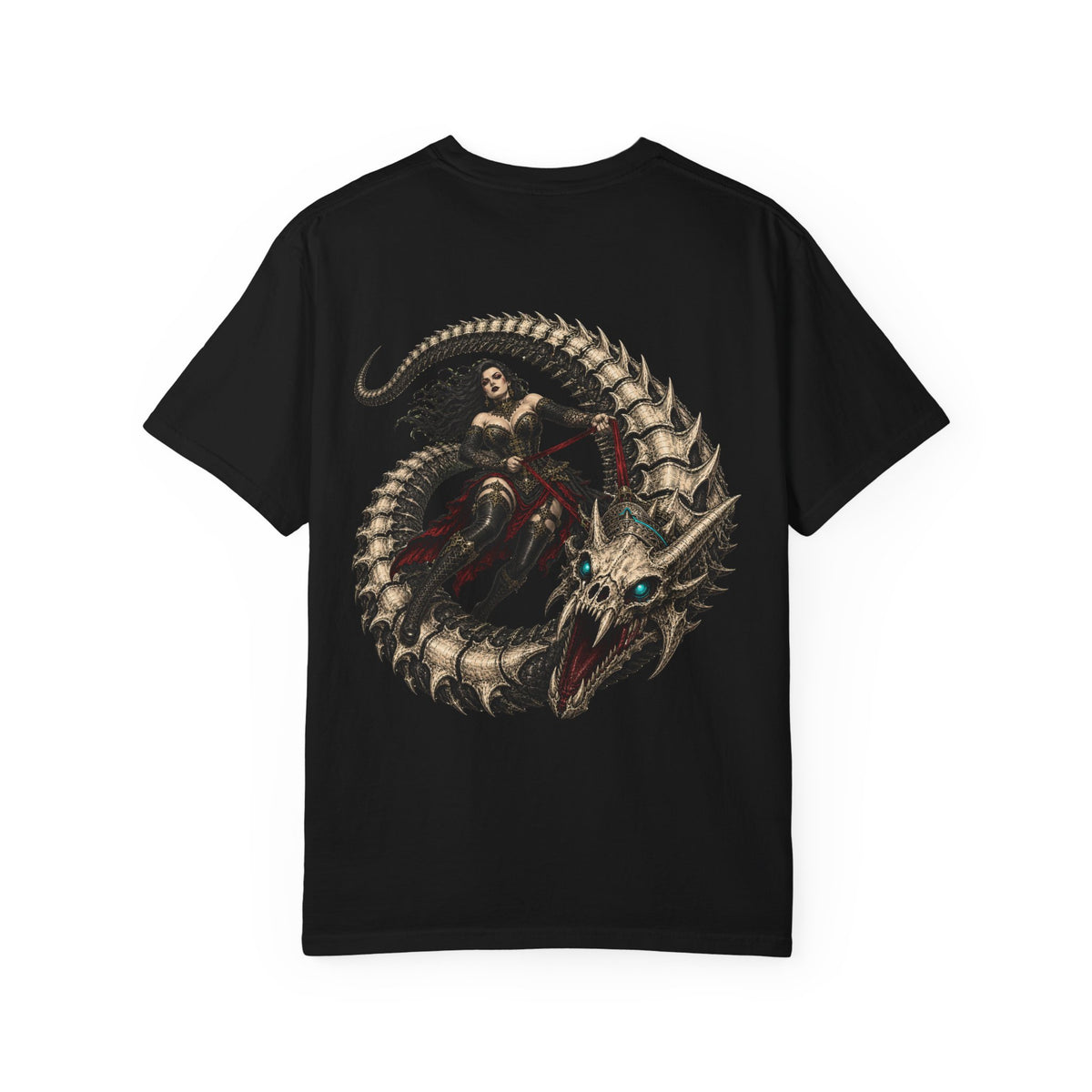 Serpent Train Back Print Tee — back view showing the main artwork.