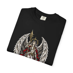 The Archangel Stands on the Fallen Moon Front Print Tee folded front print detail