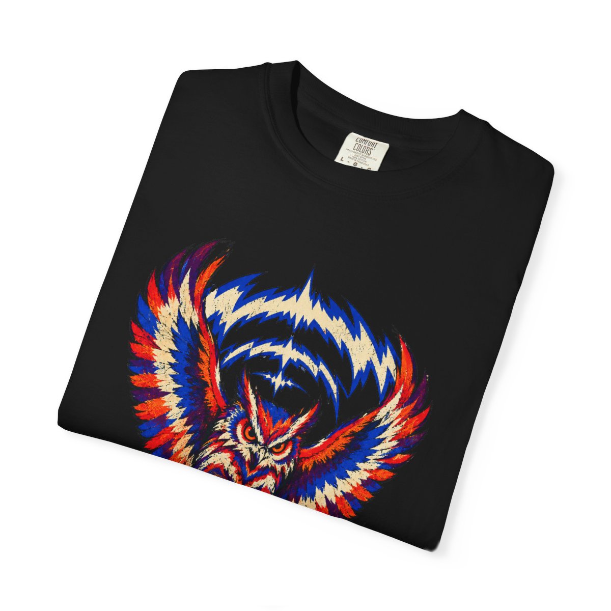 Ghostwave Owl Tee folded front print detail