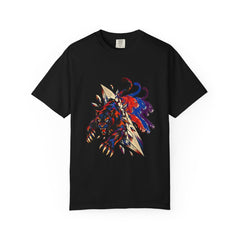 Prismbreak Panther Tee large front print on a Black Comfort Colors 1717 tee