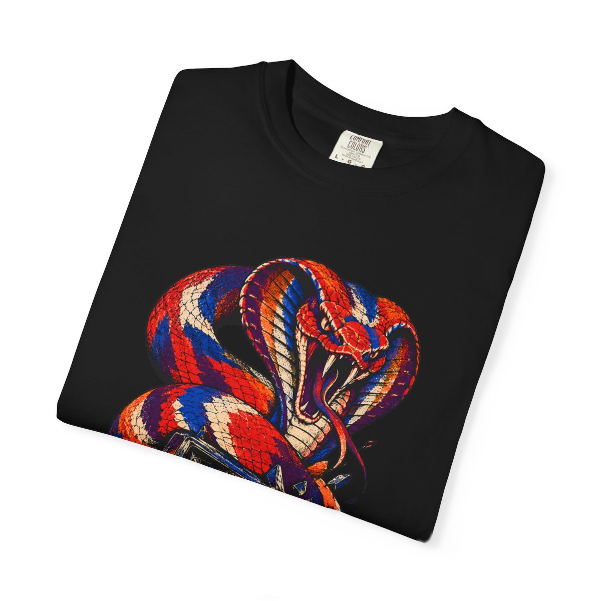 Signalcoil Serpent Tee folded front print detail