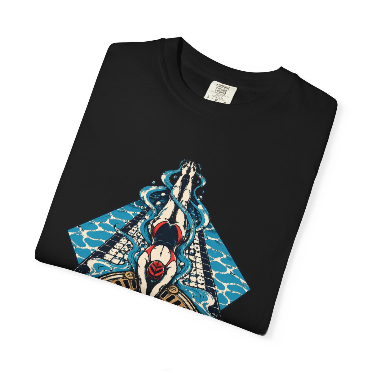 Deep End Portal Tee folded front print detail