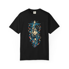 Gravity Lane Tee large front print on a Black Comfort Colors 1717 tee