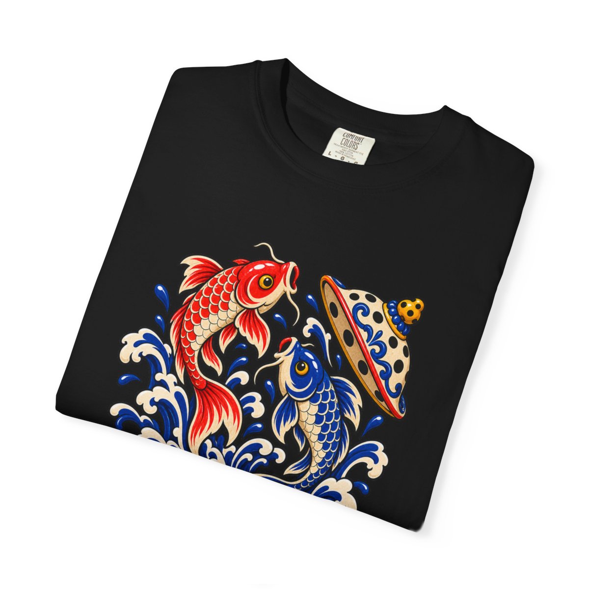 Koi Escape Tee folded front print detail