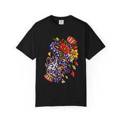 Vase Kraken Tee large front print on a Black Comfort Colors 1717 tee