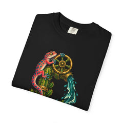 Rainvalve Gecko Tee folded front print detail