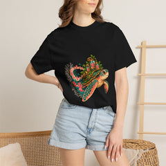 Reefmaker Turtle Tee worn Printify context view on a Black Comfort Colors 1717 tee