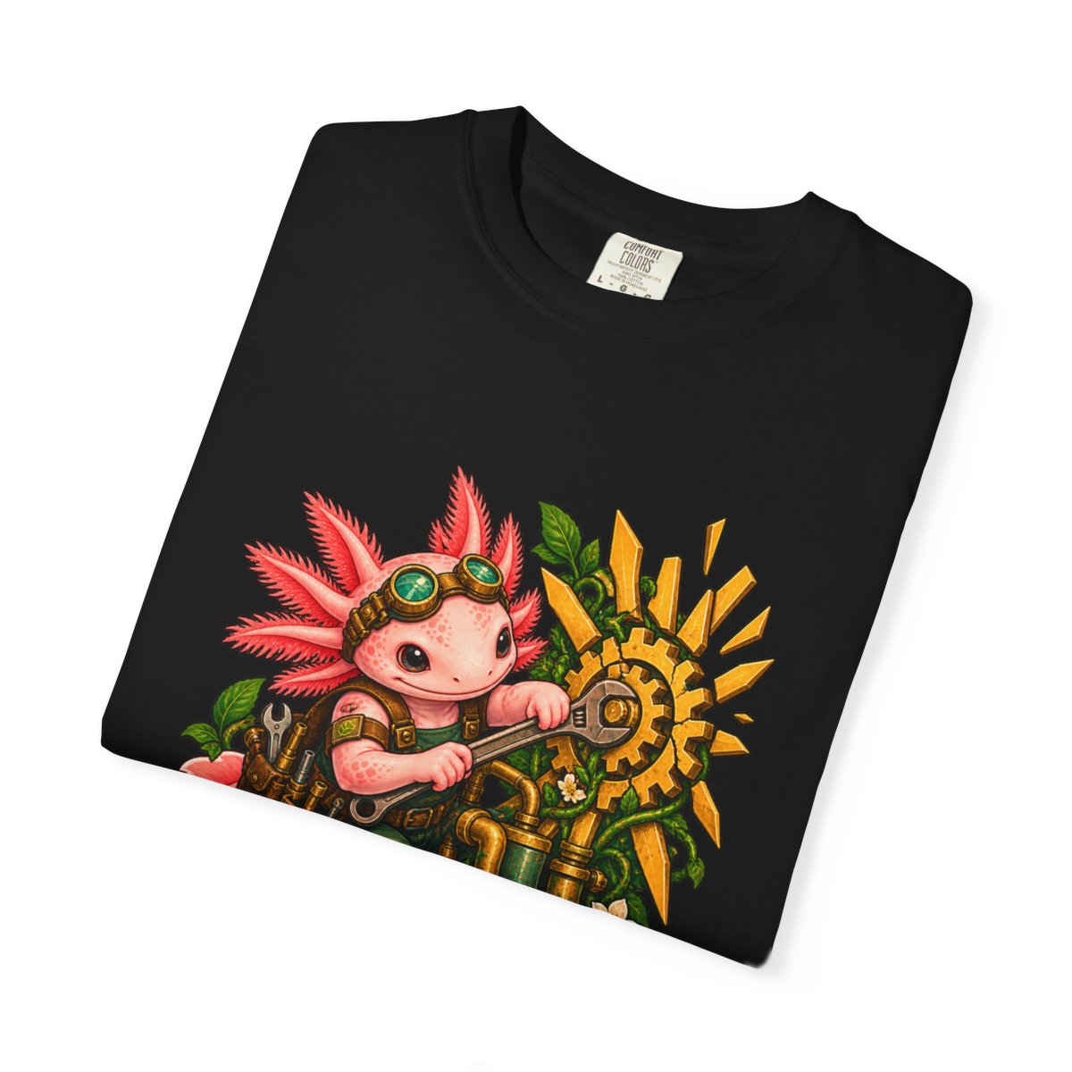 Sunspanner Axolotl Tee folded front print detail