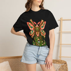 Windmill Moth Tee worn Printify context view on a Black Comfort Colors 1717 tee
