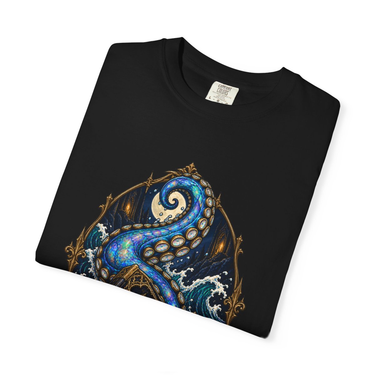 Kraken Bookmark Tee folded front print detail