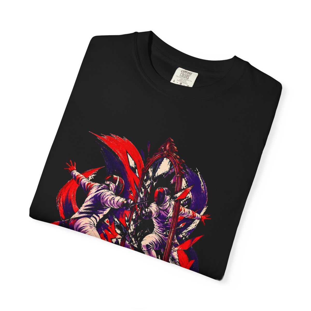 Mirror Duel Tee folded front print detail