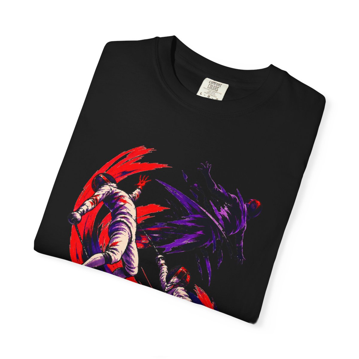Scarlet Riposte Tee folded front print detail