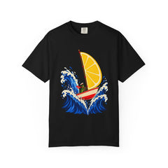 Citrus Clipper Tee large front print on a Black Comfort Colors 1717 tee