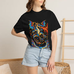 Dragon Air Tee worn Printify context view on a Black Comfort Colors 1717 tee