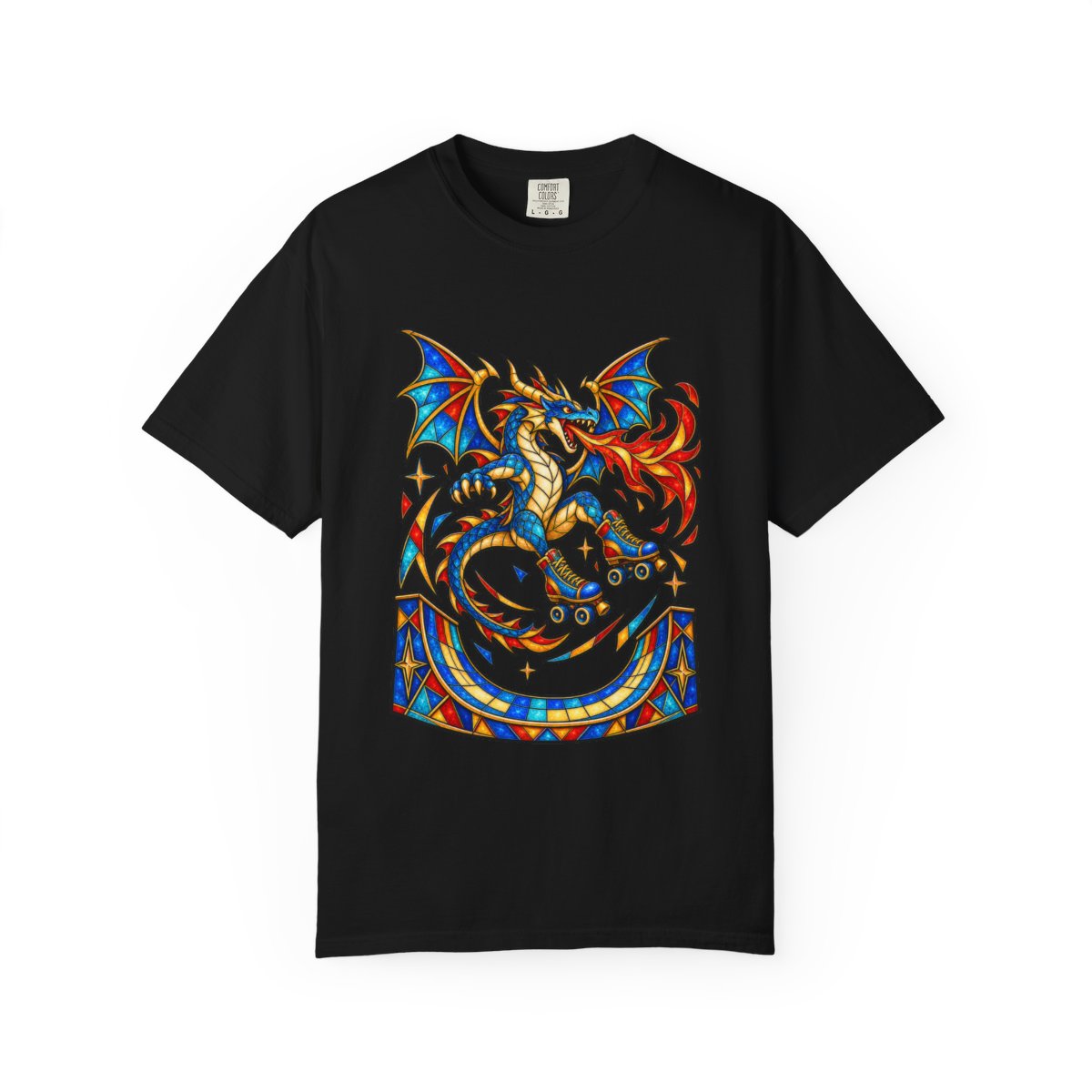 Dragon Air Tee large front print on a Black Comfort Colors 1717 tee