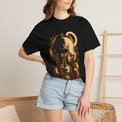 Black Draught Tee worn Printify context view on a Black Comfort Colors 1717 tee