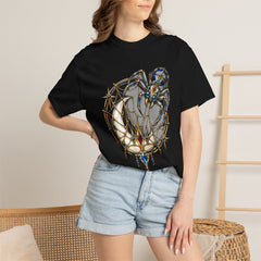 Moonweb Tee worn Printify context view on a Black Comfort Colors 1717 tee