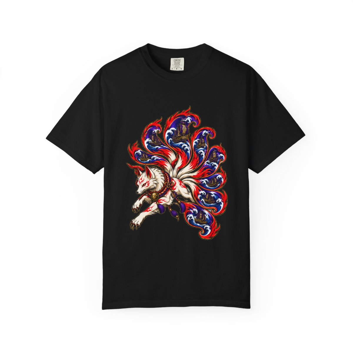 Foxfire Armada Tee large front print on a Black Comfort Colors 1717 tee