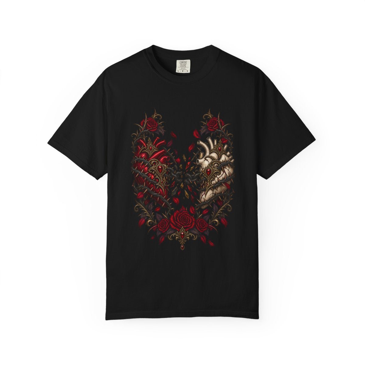 Thornbound Tee large front print on a Black Comfort Colors 1717 tee