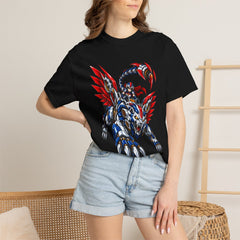 Manticore Drive Tee worn Printify context view on a Black Comfort Colors 1717 tee