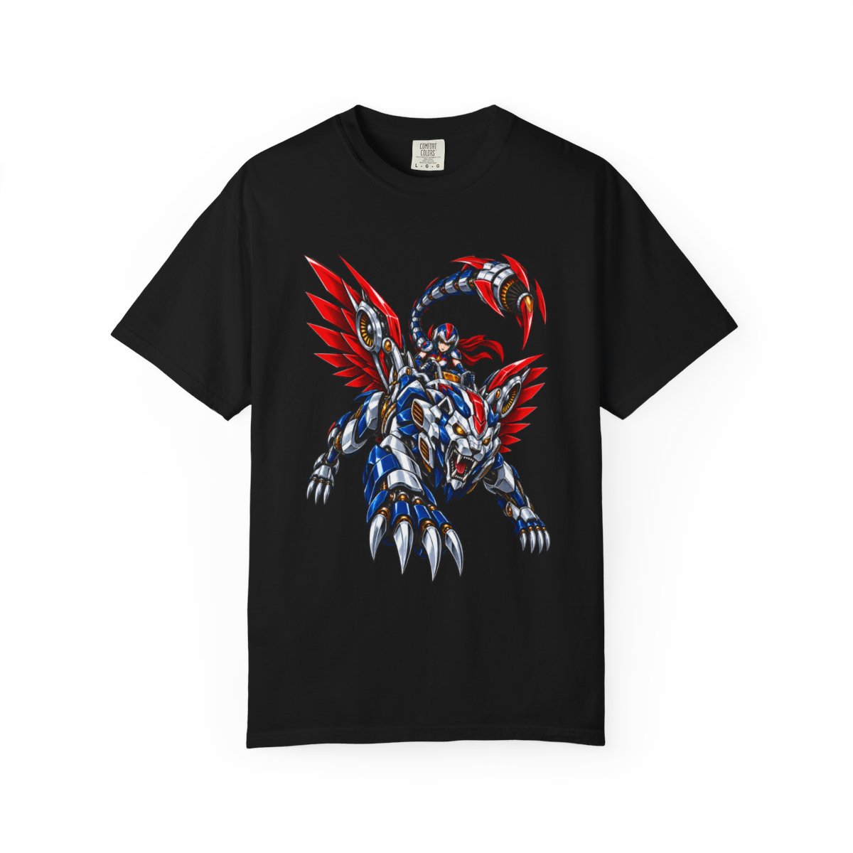 Manticore Drive Tee large front print on a Black Comfort Colors 1717 tee