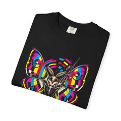 Broadcast Moth Tee folded front print detail
