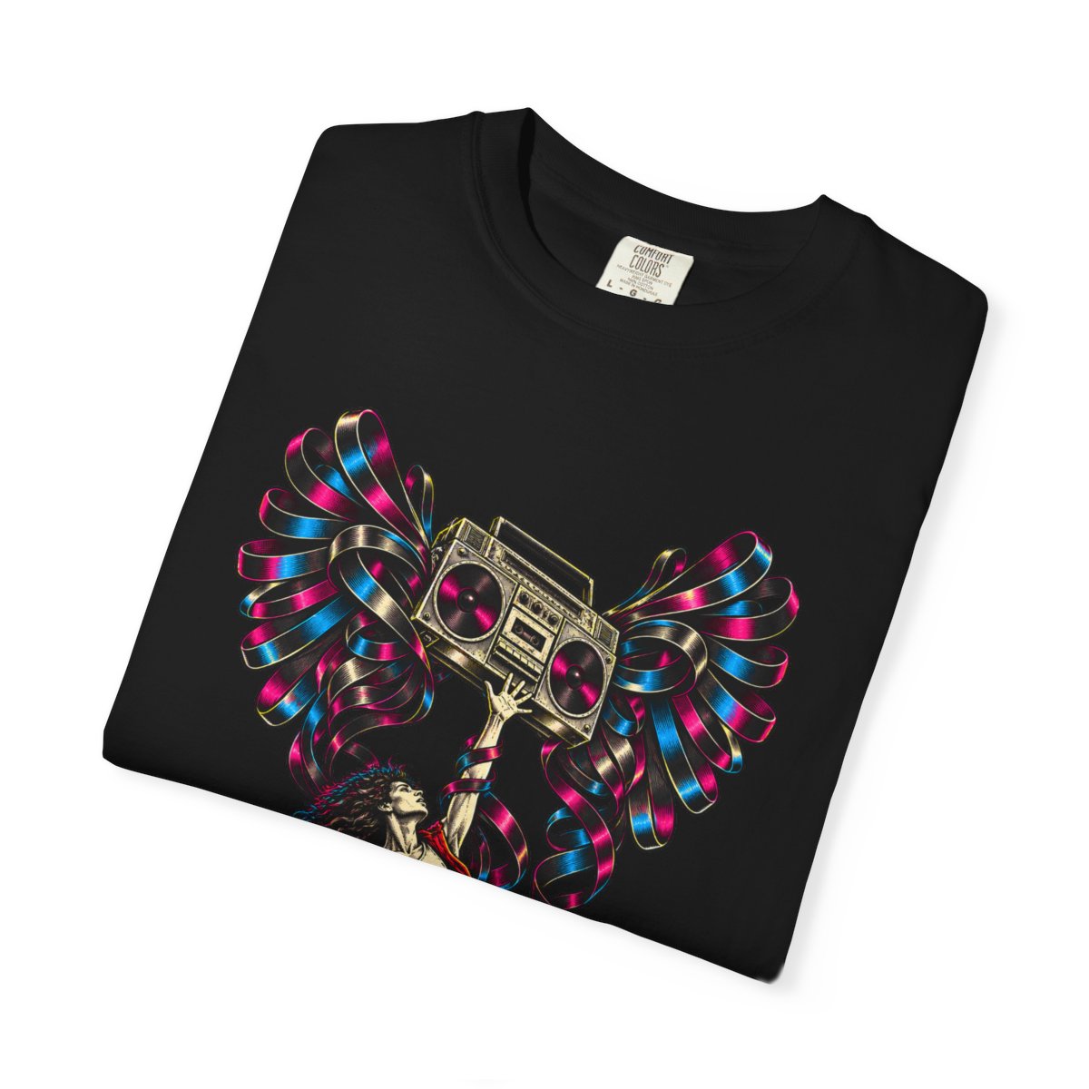 Rewind Angel Tee folded front print detail