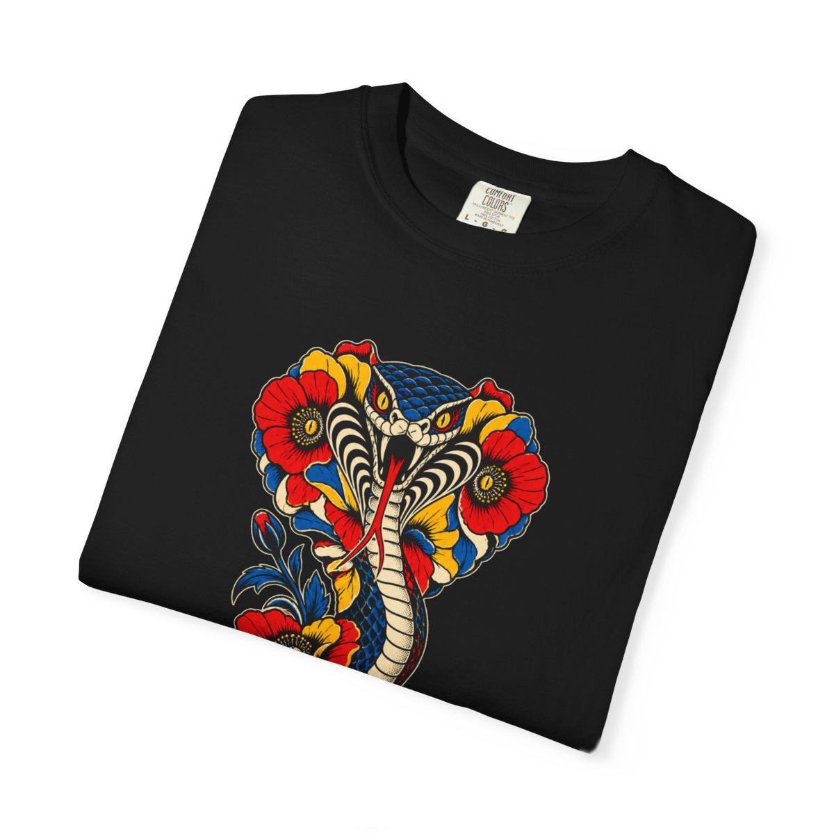 Cobra Bloom Tee folded front print detail