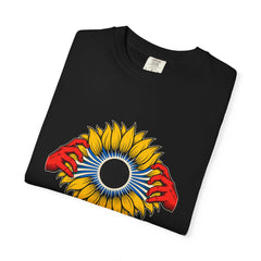 Eclipse Bloom Tee folded front print detail
