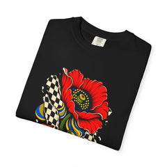 Poppy Breakout Tee folded front print detail
