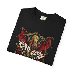 Cardsharp Bat Tee folded front print detail