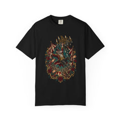 Ringmaster Rat Tee large front print on a Black Comfort Colors 1717 tee