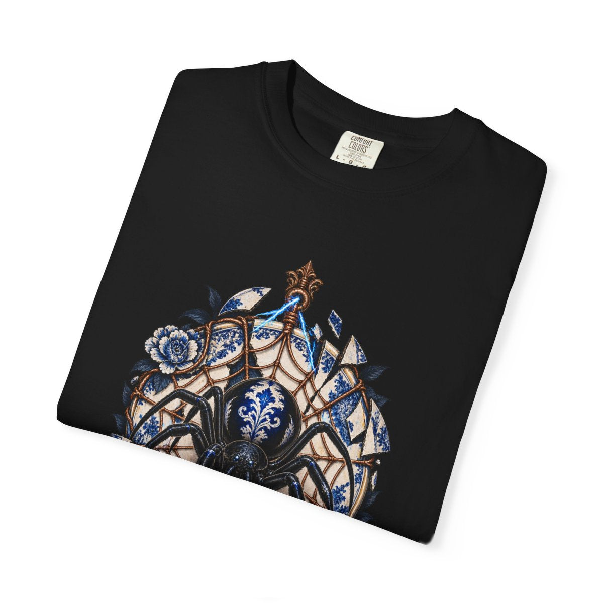 Widow Wire Tee folded front print detail
