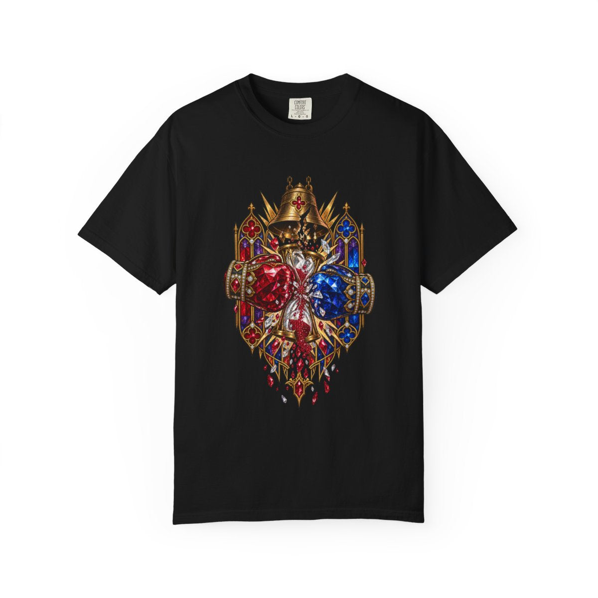 Final Bell Tee large front print on a Black Comfort Colors 1717 tee