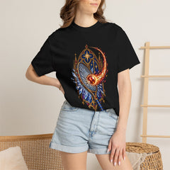 Meteor Serve Tee worn Printify context view on a Black Comfort Colors 1717 tee